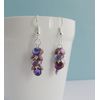 Mermaid Tail Dangle Earrings (Purple/Copper, sterling-silver)