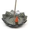 Soapstone Incense Burner Green Flower 4"