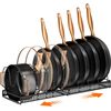 Pots and Pans Organizer : Rack for under Cabinet, Expandable Pot Lid Kitchen ...
