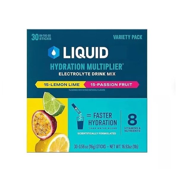 Generic Liquid Hydration Multiplier Variety Pack, Lemon Lime & Passion Fruit, 30 ct. - No Artificial Sweeteners, Gluten Free Supplements for Health