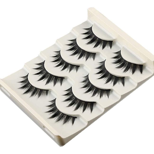 False Eyelashes Japanese Style Makeup Thick Eyelash Extension ,cosplay Makeup Eyelashes,reusable Lashes Eye Makeup Tools (5 Pairs)