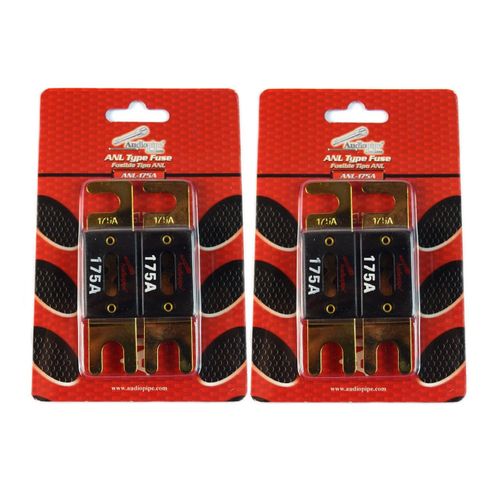 Audiopipe 4 Pcs 175 Amp ANL Fuses Gold Plated Blister Pack Car Audio Stereo