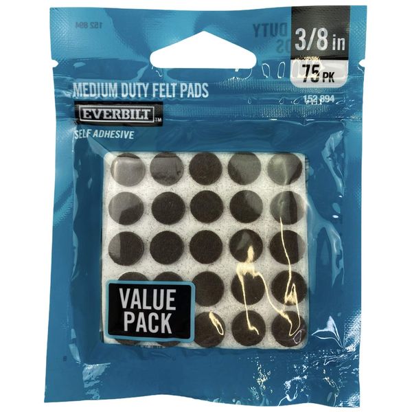 Everbilt Felt Pads, Medium Duty, Brown, 75-Pack