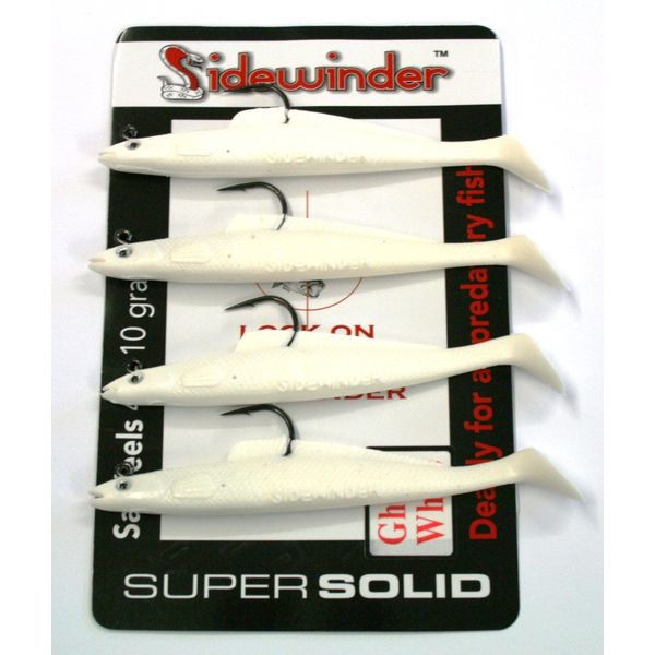 Sidewinder 4" Sandeels - 10g - Ghost White - Pack Qty 4