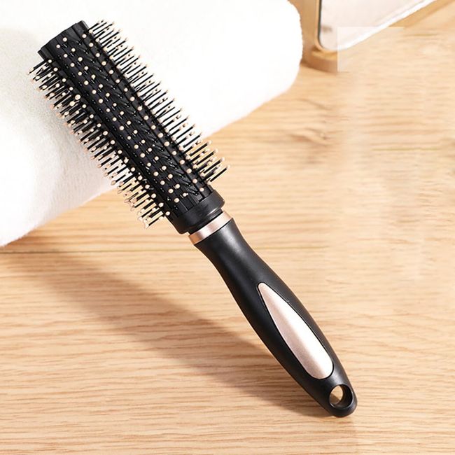 Reazana Anti-Static Detangler Hair Brushes Detangling Hairbrush Blow Drying Brushes Comb for Men and Women All Wet or Dry Hair Types Styling Nylon Bristle Pins Massage Hair Brushes - Round