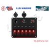 6 Gang ON OFF Rocker Toggle Switch Panel Circuit Breaker USB Voltmeter Boat RV