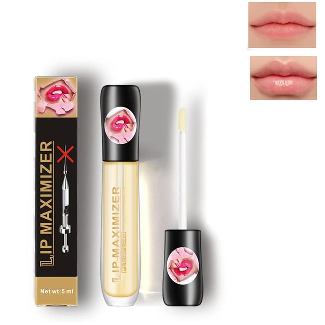 Natural Lip Plumper Lippen-Booster für vollere Lippen Lippenpflege für Volle Lippen, Lip Plumping Balm Klarer Lipgloss,Macht die Lippen praller und hydratisierter 5 ml (02)