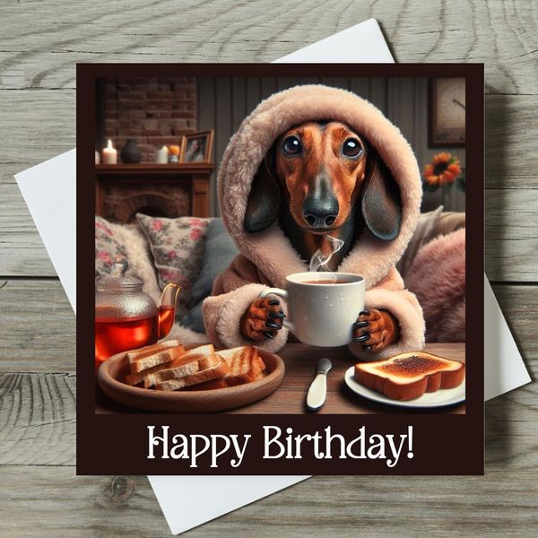 Dachshund Birthday Card DOG MUM Dad Friend Pet Sausage Dog Humour Funny Card