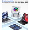 YTech Laptop Stand,with 360°Rotating Base,External Cooling Fan,Adjustable RGB Lighting,Ergonomic Foldable Notebook Computer Holder.Compatible with All 10-17" Laptops Tablets,Silver