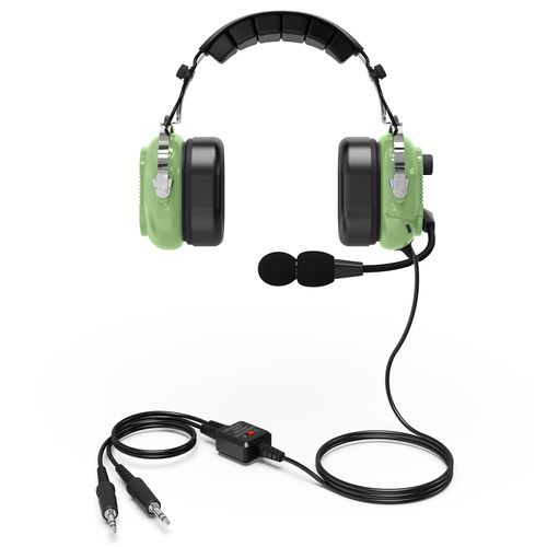 stdgove Noise Cancelling Pilot Headphone General Aviation Headset,NRR 24dB Anti-noise Microphone,U174 Twin Plug(Light Green) (A)