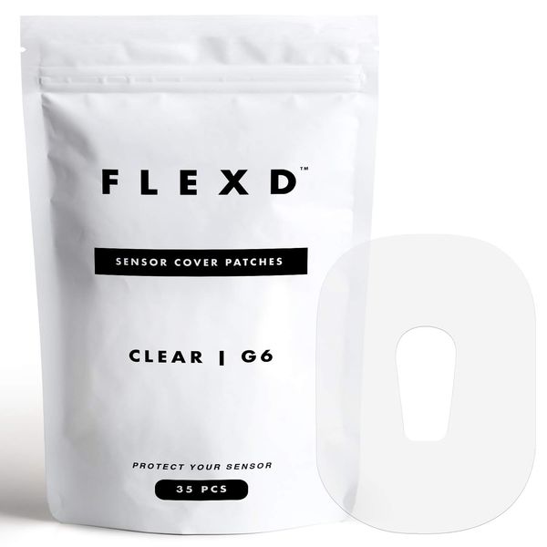 Flexd - G6 Adhesive Patches Waterproof for Dexcom G6 Adhesive Patches – Durable G6 Overpatch – CGM Adhesive Patches (35 Pcs) – Clear Transparent