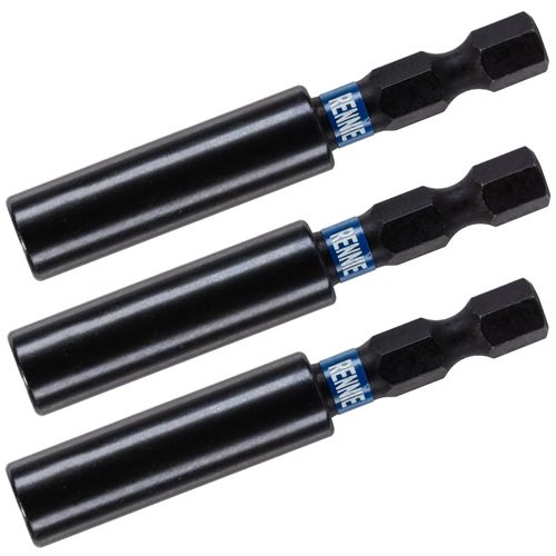 Rennie Tools - 3 Pack 60mm Long Impact Duty Screwdriver Drill/Bit Holder Fits Milwaukee Dewalt Bosch Milwaukee WERA etc. Impact Drill Hex Extension Bar/Tool Holders/Adapter