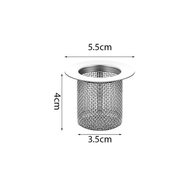 Sink Strainer 3 Inch - Mesh Drain Hair Catcher for Bathtub - Kitchen Drain  Catcher for Food, Waste, of Stainless Steel, 2 Pcs