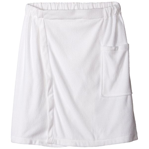 DII Men's Adjustable Shower Wrap with Velcro, 54x20, White