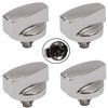Belling Genuine 444445412 444445413 1000DF Oven Cooker Knob Function Control Switch (Silver / Chrome, Pack of 4 Knobs)
