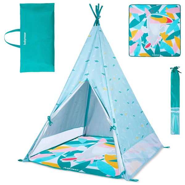 Babymoov Indoor & Outdoor Tipi | Teepee Tent for Kids with Play Mat, Carrying Bag & Pegs Included