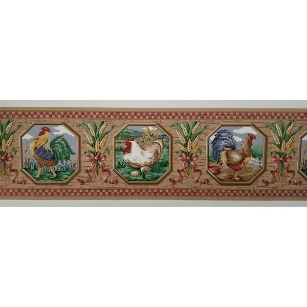 Farm Rosters/Hens In Frames Decorated Wallpaper Borders