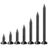 Wensilon (400Pcs) #6x1 Black Wood Screw Quick Metal Self Tapping Flat Head
