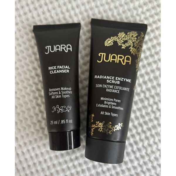 JUARA Rice Facial Cleanser .85 oz  & Radiance Enzyme Scrub, Travel Size Sealed