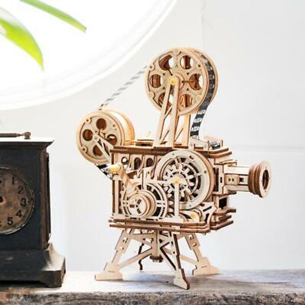 ROKR 3D Wooden Puzzles Vitascope Mechanical Building Kits Movie Projector Toys