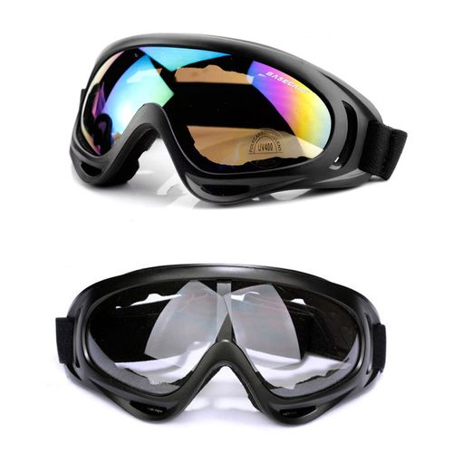 KUYT Pack of 2 Ski Snowboard Goggles, UV Protection Goggles, Motocross Goggles Helmet Compatible, Anti-Fog Ski Goggles, Sports Glasses for Skiing, Motorcycle, Bicycle
