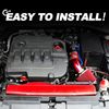 3" Red Cold Air Intake Filter Pipe Induction Kit Power Flow Hose System Car Part