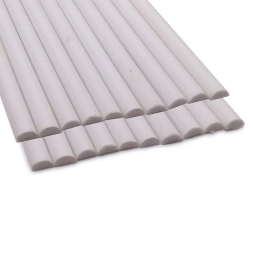 CGjiogujio 20pcs ABS Styrene Plastic Half Round Bar Rod 5mm Dia. 9.85" Long White