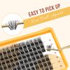 QUEWEL Lash Clusters - 14mm Soft & Lightweight Eyelash Extensions for Beginners