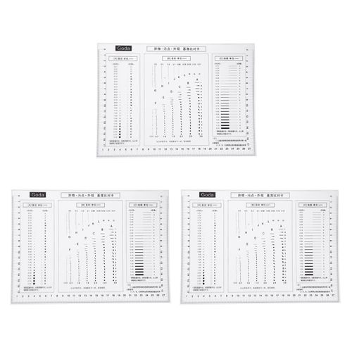 HARFINGTON 3pcs High Precision SEC Size Estimation Chart 285x204mm 0.12mm Transparency Flaw Detection Film Ruler for Diameter Area and Line Width Defects Measuring