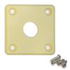 Square guitar input jack plate in cream including screws Les Paul style