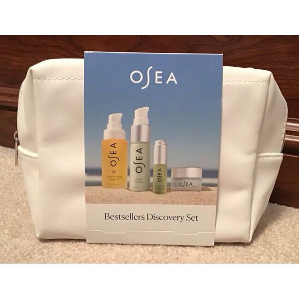 OSEA Bestsellers Discovery Set~4-Piece Skin Care Set~Vegan Leather Travel Pouch