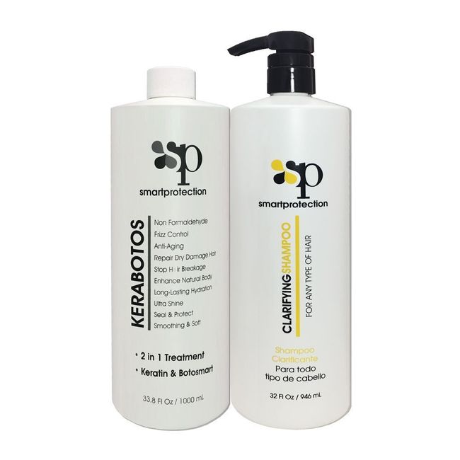 Kerabotos & Clarifying Shampoo 33.8oz - 2 in 1 Treatment – Keratin + Botosmart by Smart Protection