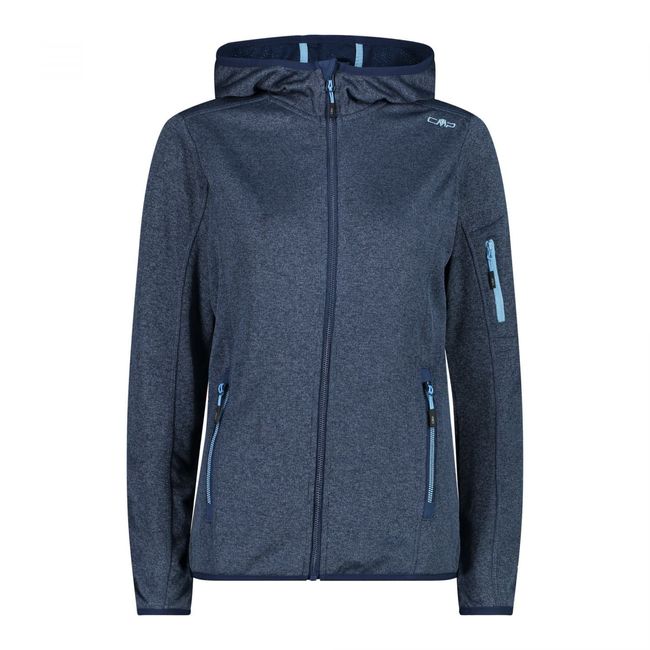 CMP - Damen-Knit-Tech-Jacke mit Fester Kapuze, Blaues Feuerzeug, D46