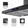 30 in Wall Mount Range Hood Kitchen Stainless Steel 3-Speed Touch Control Black
