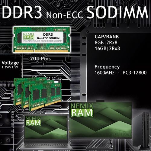 NEMIX RAM 8GB (2X4GB) DDR3 1333MHZ PC3-10600 2Rx8 1.35V 204-PIN Non-ECC Unbuffered SODIMM Point of Sale Memory KIT Compatible with POSIFLEX XT-5415IR JIVA High-End IR Touch Fanless POS Terminal