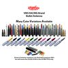 VMS Racing 50 Cal Caliber White Bullet Antenna with Black Rings Heavy Gauge CNC Machined Billet Aluminum Short Compatible with Chevy Silverado 1500 2500 3500 07-20