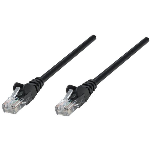 1 - CAT-5E UTP Patch Cable, 50ft, Black, Impedance matched , Gold-plated contacts , 320795