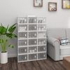 WOLTU 8pcs Shoe Storage Boxes Wardrobe Storage Organiser Trainer Container with Clear Front Lid, Plastic Foldable Stackable, Transparent