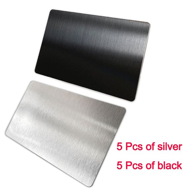 Blank Metal Business Card Brushed 201 Stainless Steel Plate, 10 Pcs