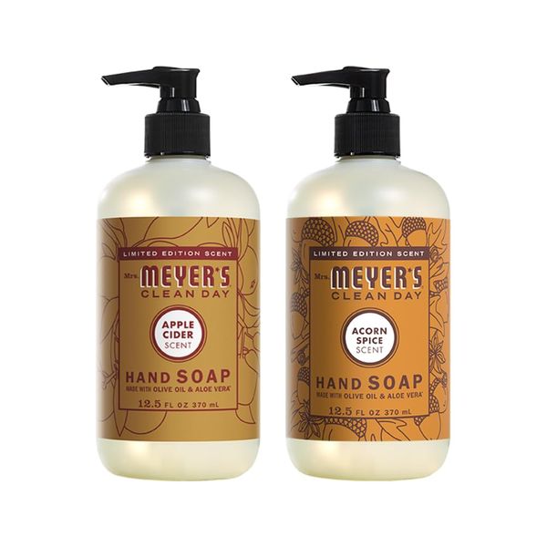 MRS. MEYER'S CLEAN DAY Variety, 1 Mrs. Meyer's Liquid Hand Soap, Acorn Spice, 12.5 OZ, 1 Mrs. Meyer's Liquid Hand Soap Apple Cider, 12.5 OZ, 1 CT