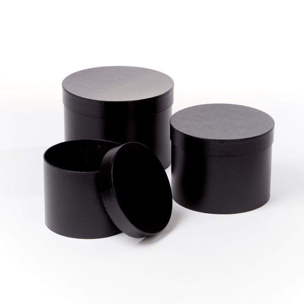 Oasis Set of 3 Round Hat Boxes with Lids Ideal for Gifts or Flowers