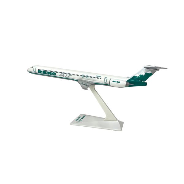 Flight Miniatures Reno Air MD-90 1:200 Scale - Plastic Snap-Fit Model Airplane - Collectible Replica of Reno Airlines - Part #AMD-09000H-002