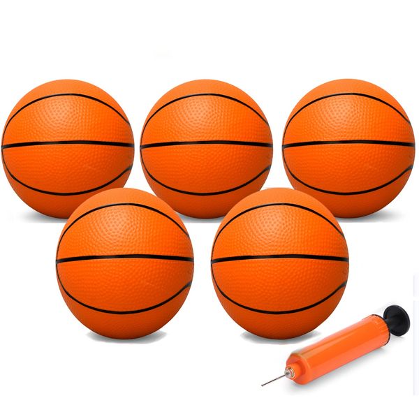 5" Mini Basketball for Indoor Mini Basketball Hoop, 5 Inch Replacement Basketballs Soft Ball for Inflatable Pool Basketball Hoop, Pool Outdoor Play Game Gift Pack for Toddler kids Adults, Orange