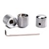Alnicov Precision Guitar Control Knobs With (6.0MM) Dia. Shaft Pots - Set Of 3 Knurled Potentiometer Dome Knobs - Chrome