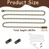 2 Pcs Bathroom Light Pull Cord, Light Switch Pull Cord, Decorative Pull String Ornament Extension Chains for Ceiling Light Lamp Fan Chain Extender (Bronze & Silver) (Coppery Silver)