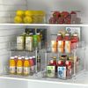 3 Tier Clear Bathroom Organizers with Dividers, Multi- Purpose Pull Out (2 pack)