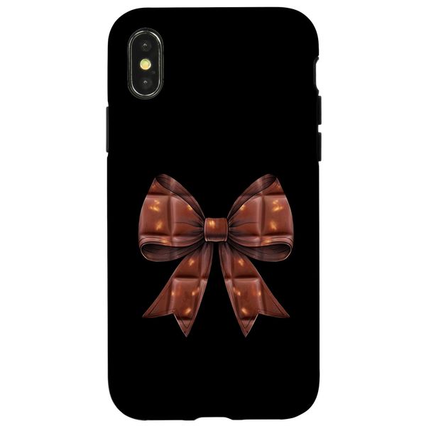Coquette Bow Chocolate Candy Bar Pattern Girl Mom Case for iPhone X/XS