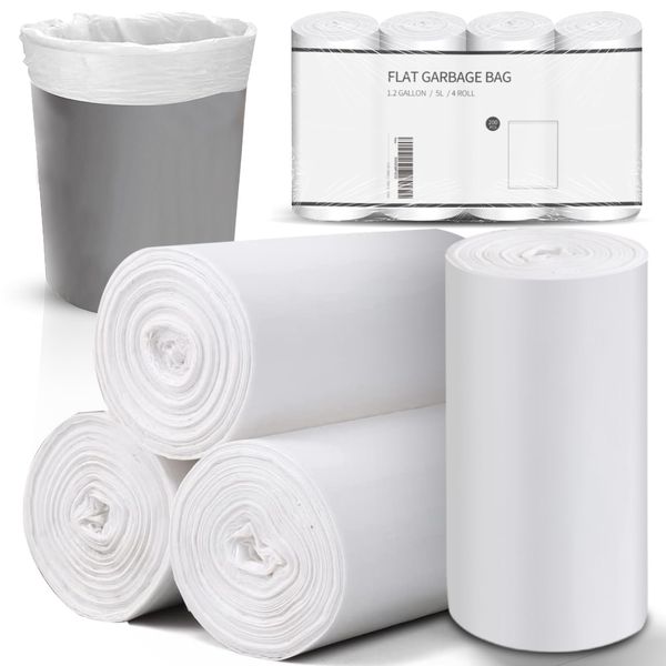 Charmount 1.2 Gallon Small Trash Bags, 200 Count Garbage Bags Bathroom Trash Can Liners,fit 4.5-5 Liter Clear … …