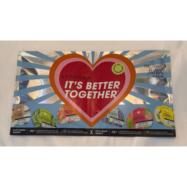 Sephora It's Better Together 6 Face Masks, Plump, Moisturize, Glow, Purify