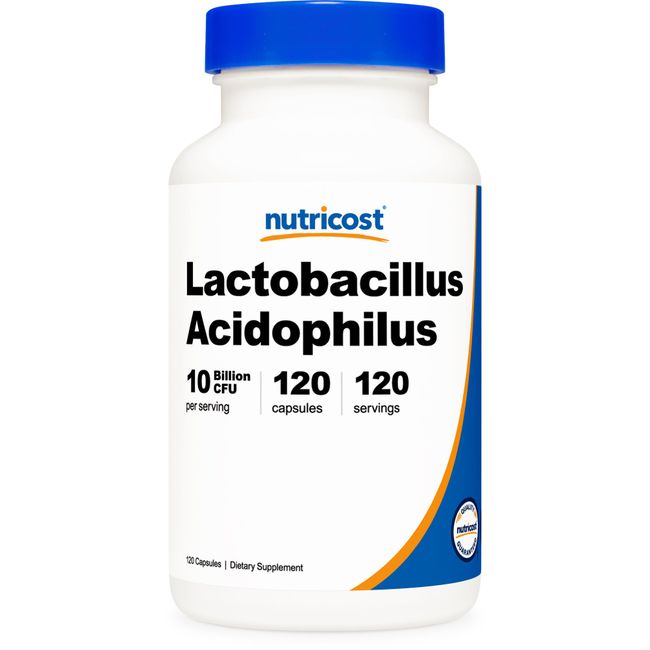 Nutricost Lactobacillus Acidophilus 10 Billion CFU Capsules, 120 Tablets, 3 Pack